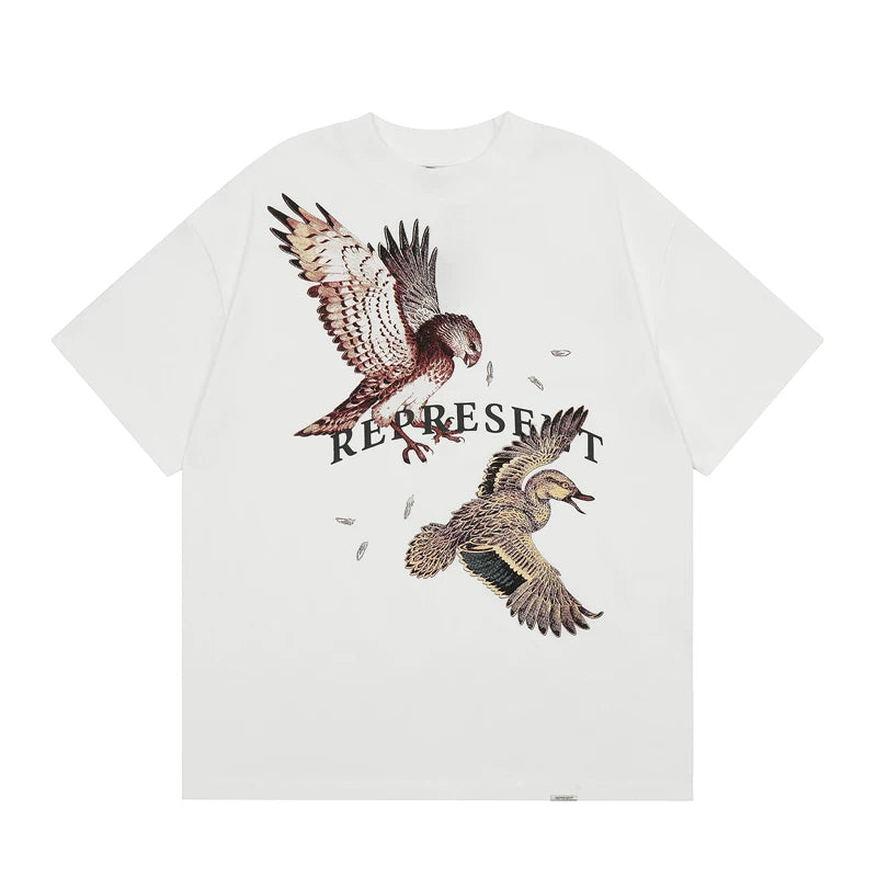 Representative: White Bird Washed and Used Short Sleeve American Trendy Brand High Street Summer Cotton Loose Men's and Women's T-shirt
