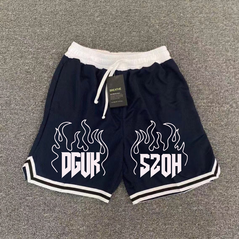 American quick drying mesh five point summer training letter striped basketball trendy brand loose sports fitness running shorts