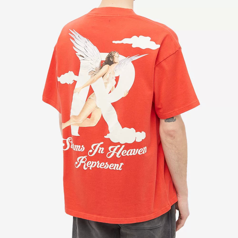 REPRESENT Goddess Angel Wings R Letter American Summer Cotton Loose High Street Couple Short sleeved T-shirt Trendy