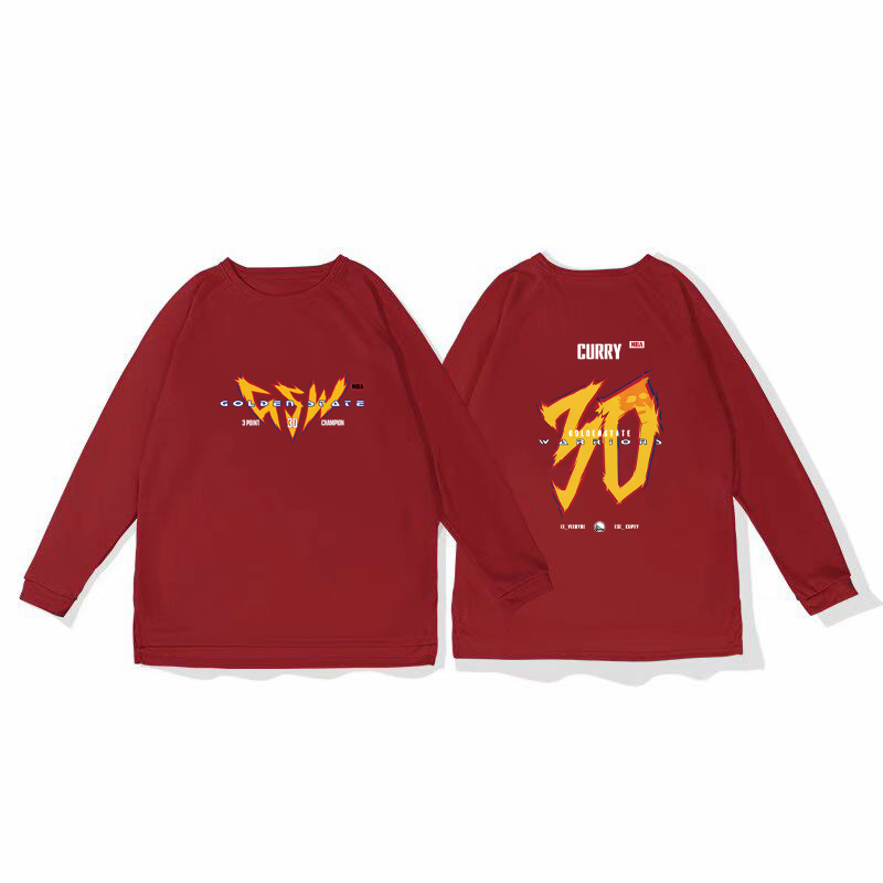 30 Curry basketball training uniform, quick drying sports top, autumn and winter running fitness hoodie, shooting suit, long sleeved loose fit