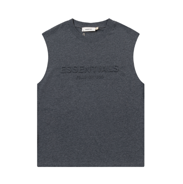 FOG Double Line ESSENTIALS Three Dimensional Letter Logo Summer Trendy High Street Loose Casual Sleeveless T-shirt Tank Top (16)