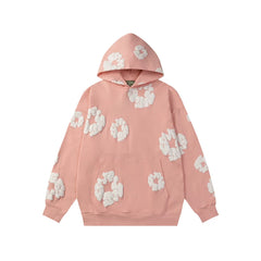Denim Tears Cotton Wreath Graphic Hoodie - Pink / Relaxed Streetwear Fit