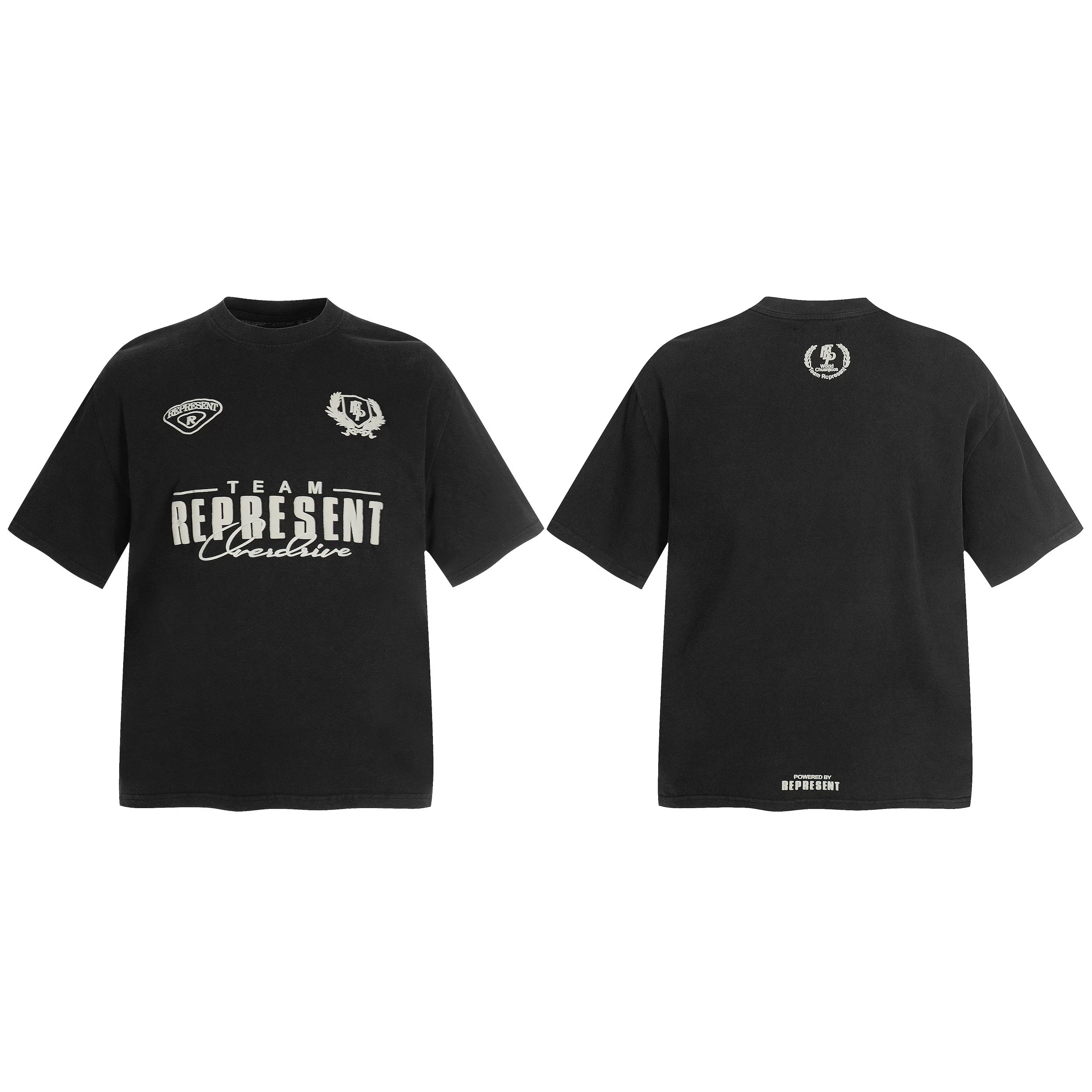 Representative slogan letters foam washed old short sleeved American niche fashion brand high street loose fitting men's and women's T-shirts