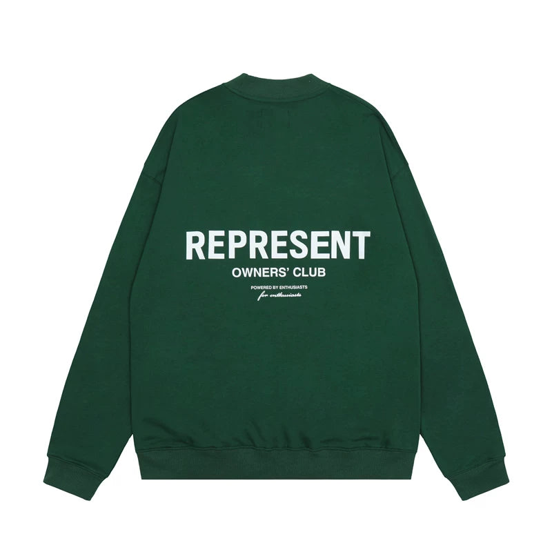 Representative small label basic letter round neck hoodie loose casual American fashion brand men's and women's pullover jacket trendy