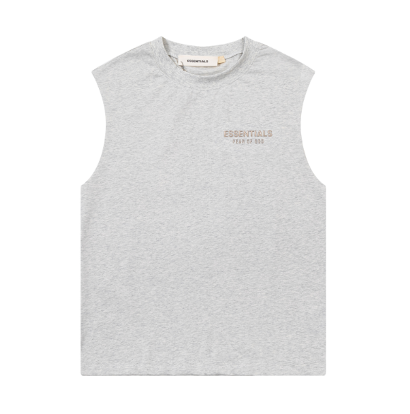 FOG Double Line ESSENTIALS Three Dimensional Letter Logo Summer Trendy High Street Loose Casual Sleeveless T-shirt Tank Top (22)