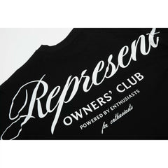 Representative back cursive letter short sleeved American niche fashion brand high street summer pure cotton loose fitting men's and women's T-shirt