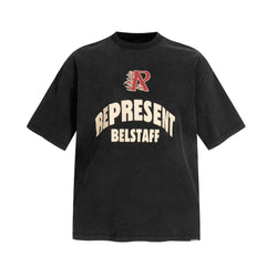 Representative flame R letter short sleeved American niche fashion brand high street washed vintage summer loose fit men's and women's T-shirt