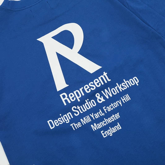 Representative slogan R letter MAN short sleeved American high street casual summer pure cotton loose trendy brand couple T-shirt