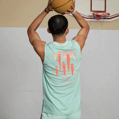Fun letter printed fitness vest for men and women, summer loose sleeveless T-shirt, sports training clothes, running speed drying