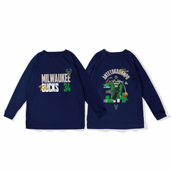 Bucks Alphabet Brother Basketball Training Clothes Quick drying Sports Top Autumn/Winter Running Fitness Shooting Clothes Long sleeved Loose Winter