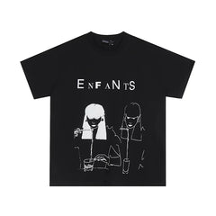 Enfants Riches Déprimés "Enfants" Dual Line Art T-Shirt - Black