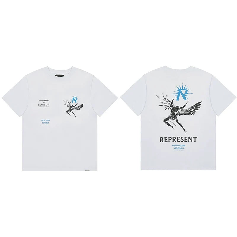 Represent Fallen Angel & Blue Sun Graphic T-Shirt - White