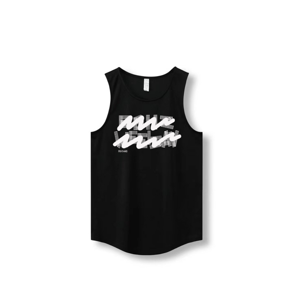 New Ins trendy brand summer ice silk cool sensation quick drying mesh breathable versatile men's and women's sleeveless camisole trendy