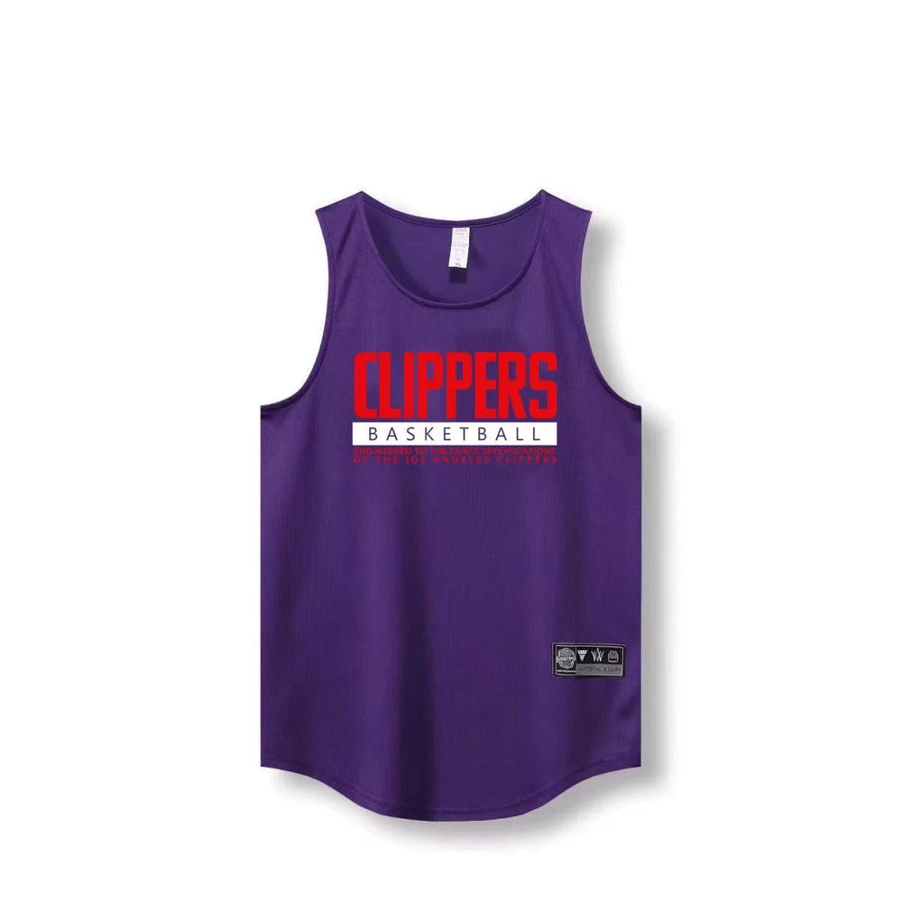 American sports vest men's summer quick drying mesh breathable round neck top training clothes fitness basketball clothes heat team uniform