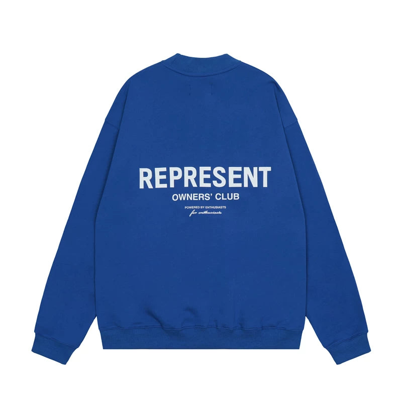 Representative small label basic letter round neck hoodie loose casual American fashion brand men's and women's pullover jacket trendy