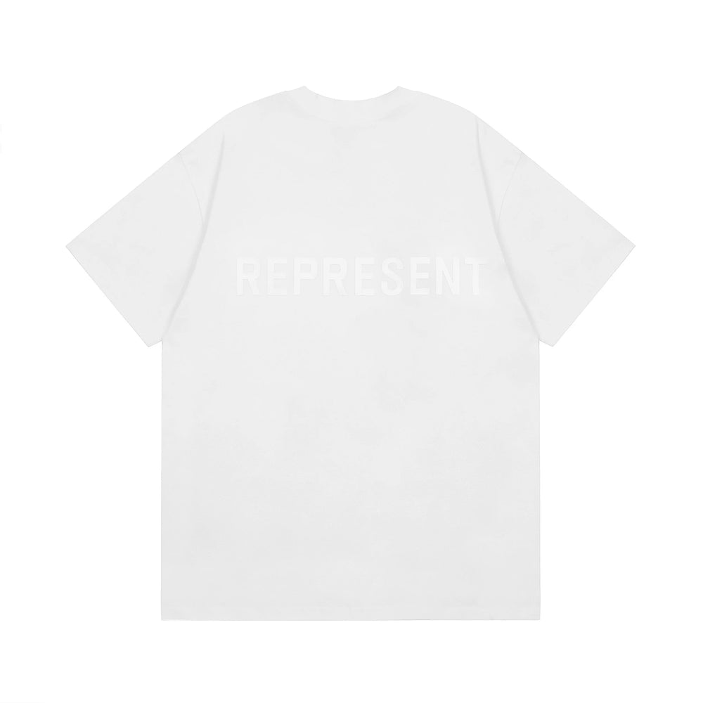 Representative slogan letter three-dimensional silicone short sleeved American niche fashion brand high street loose couple T-shirt for men and women