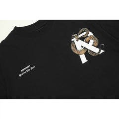 Representative Python R Letter Short Sleeve REP American Niche Trendy Brand High Street Summer Cotton Loose Men's and Women's T-shirt