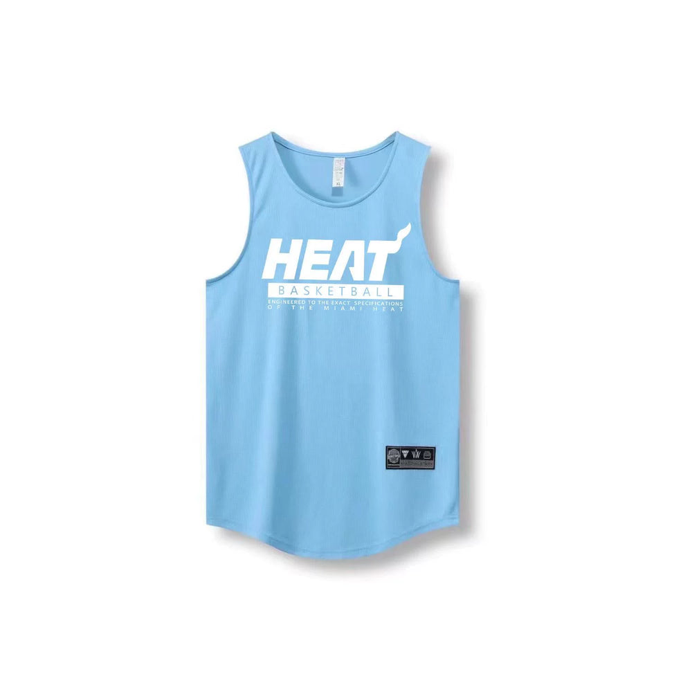 American sports vest men's summer quick drying mesh breathable round neck top training clothes fitness basketball clothes heat team uniform