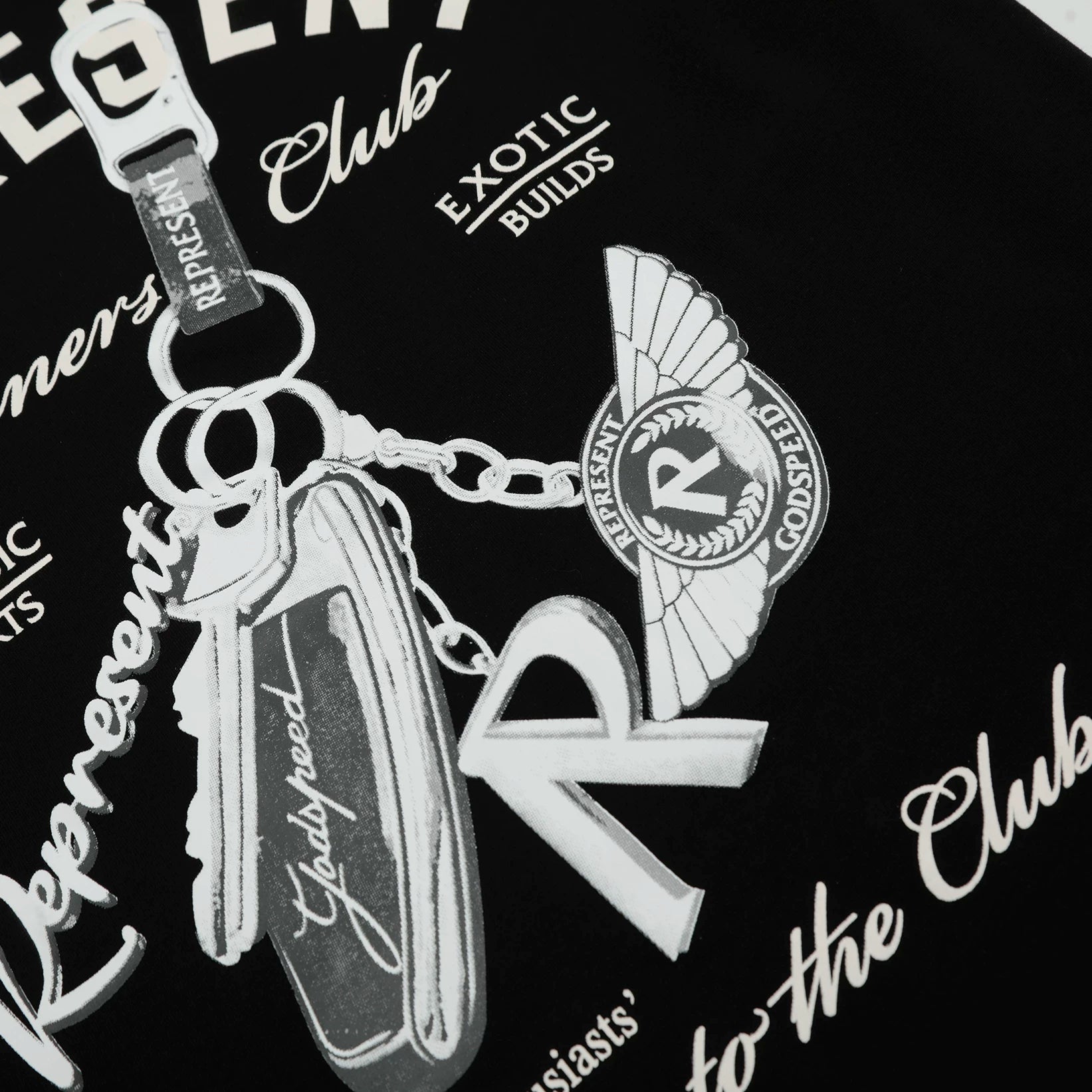 Representative car keychain letter short sleeved American niche trendy brand high street summer pure cotton loose fitting men's and women's T-shirt
