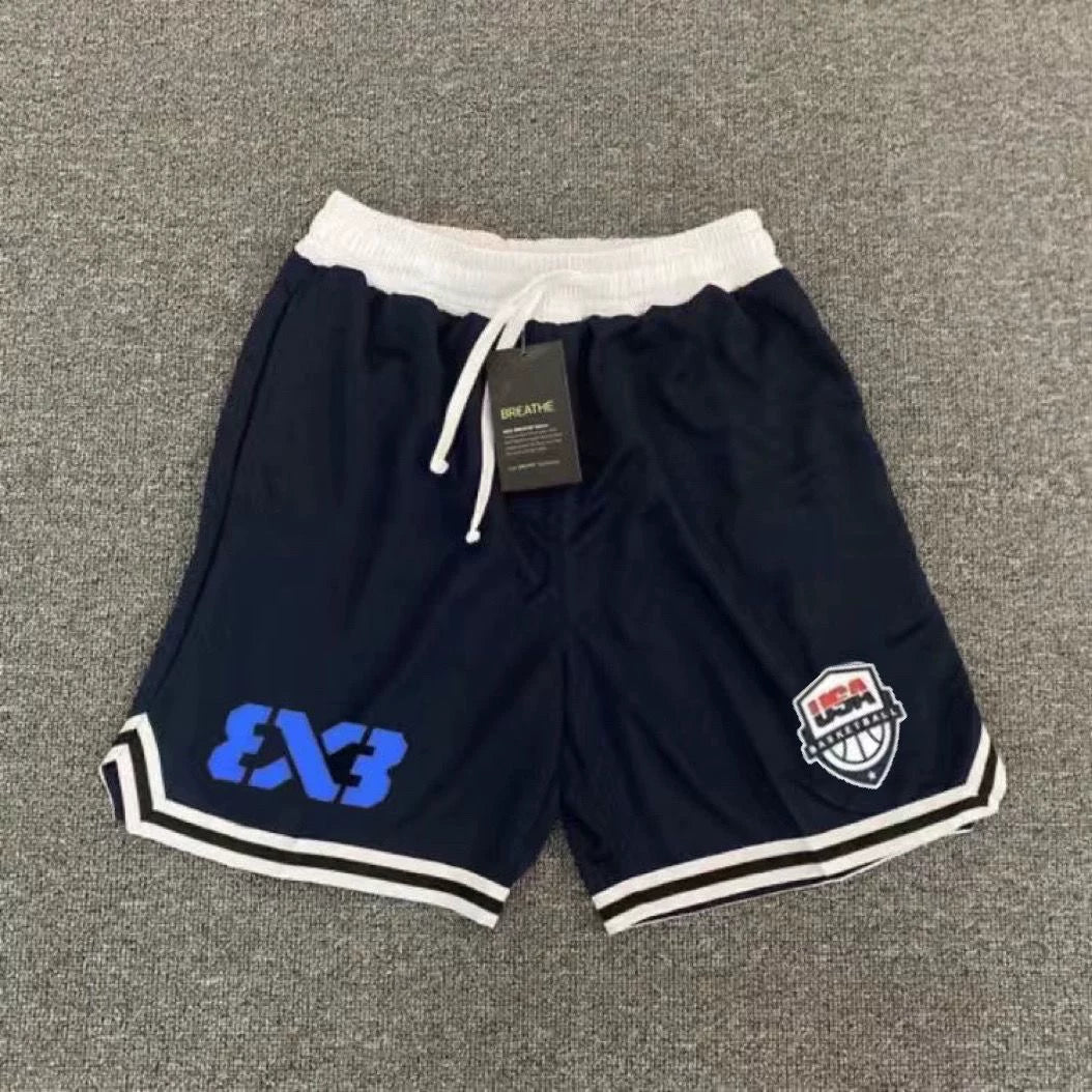 American shorts basketball 3v3 training five point shorts quick drying mesh three on three master tournament sports loose casual pants