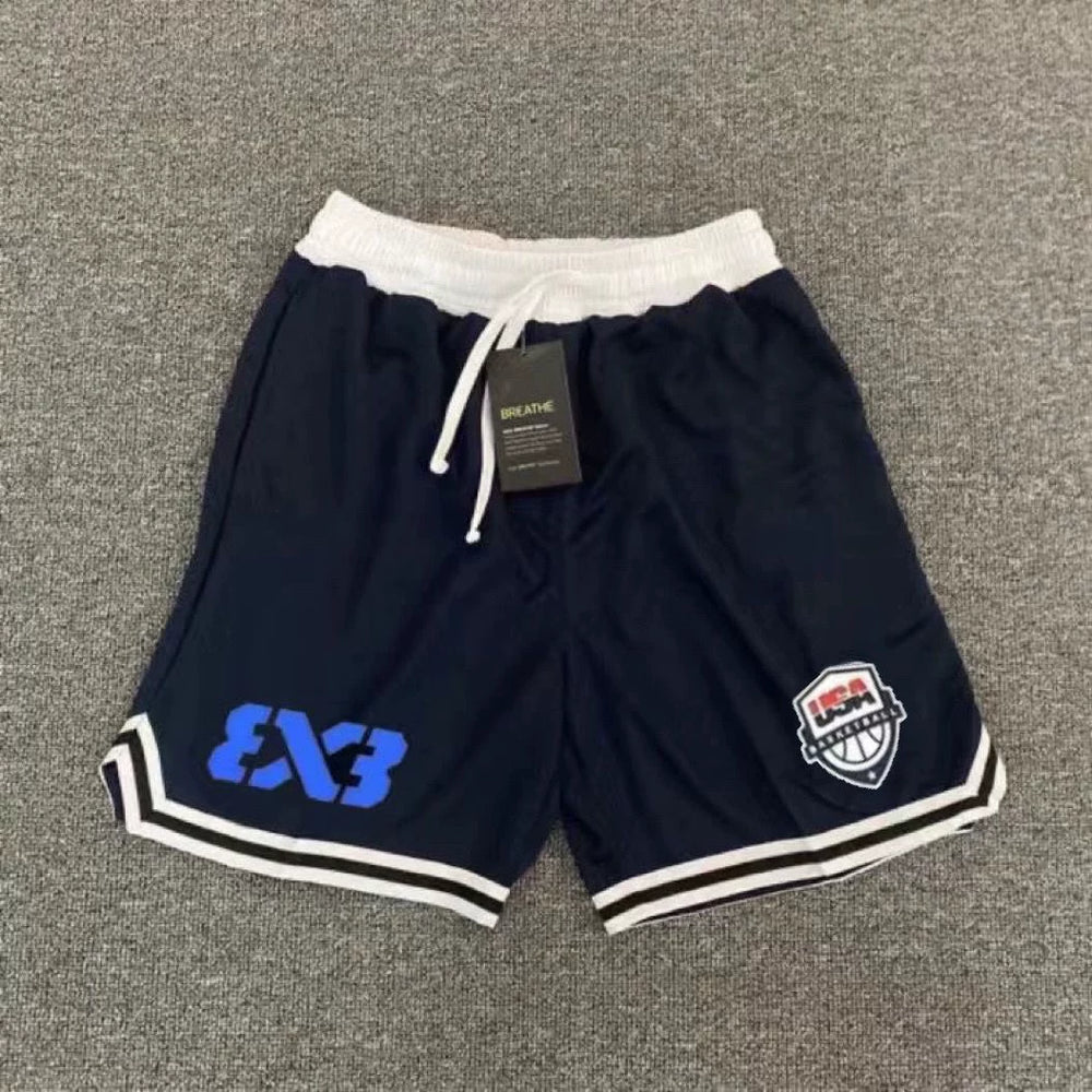 American shorts basketball 3v3 training five point shorts quick drying mesh three on three master tournament sports loose casual pants