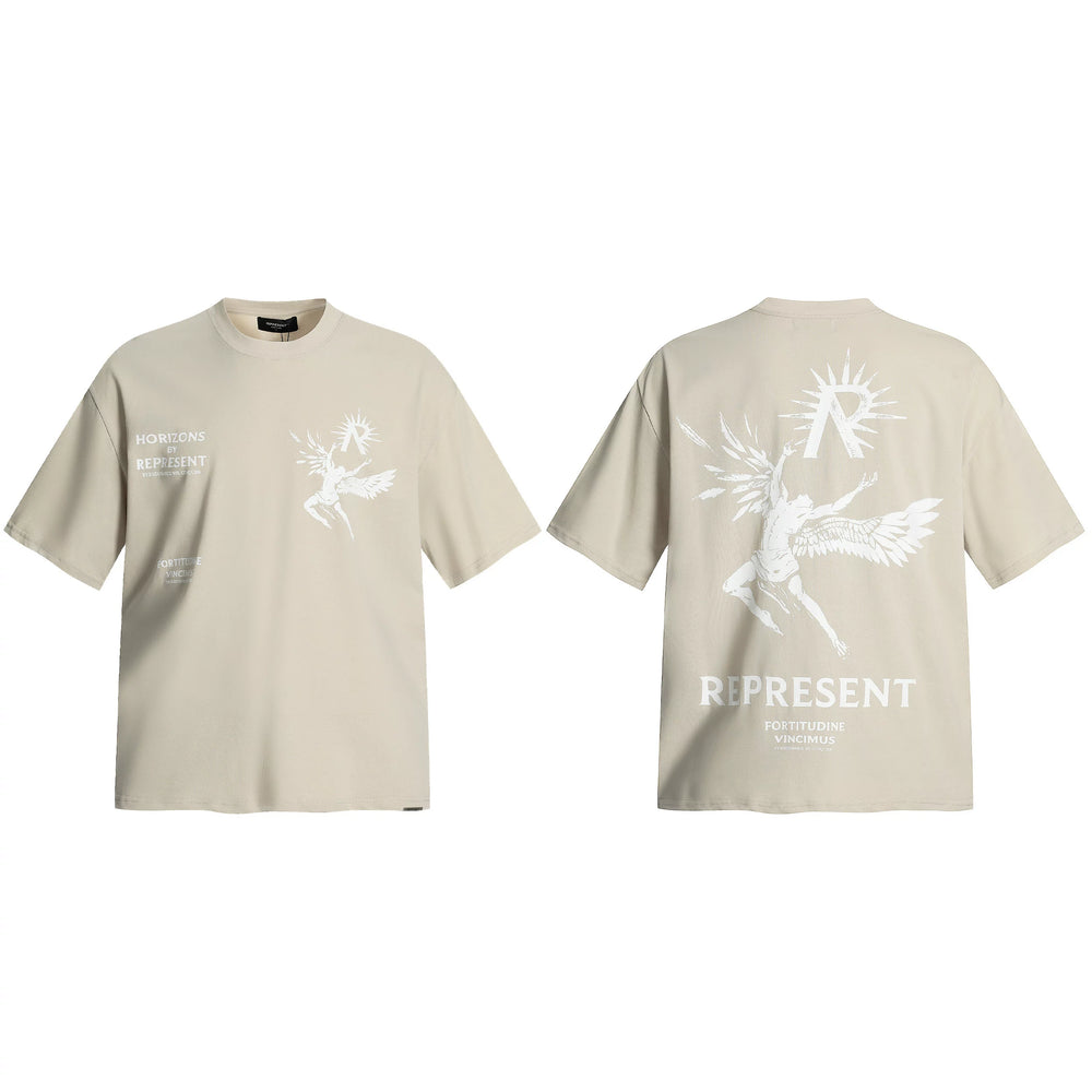 Representative angel goddess letter short sleeved American niche trendy brand high street summer pure cotton loose fitting men's and women's T-shirt
