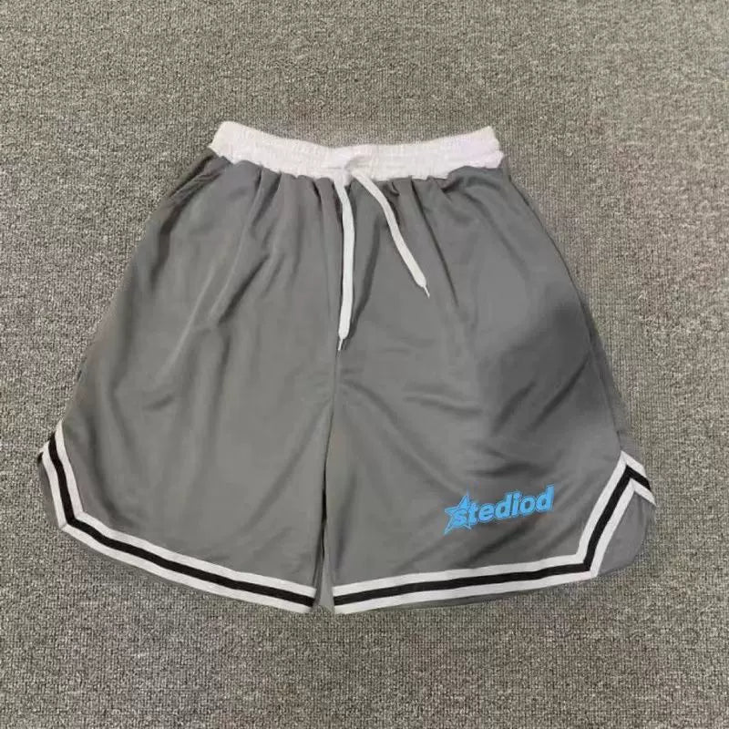 Basketball training quick drying American retro shorts, casual running shorts, fitness three quarter loose sports pants, four quarter pants