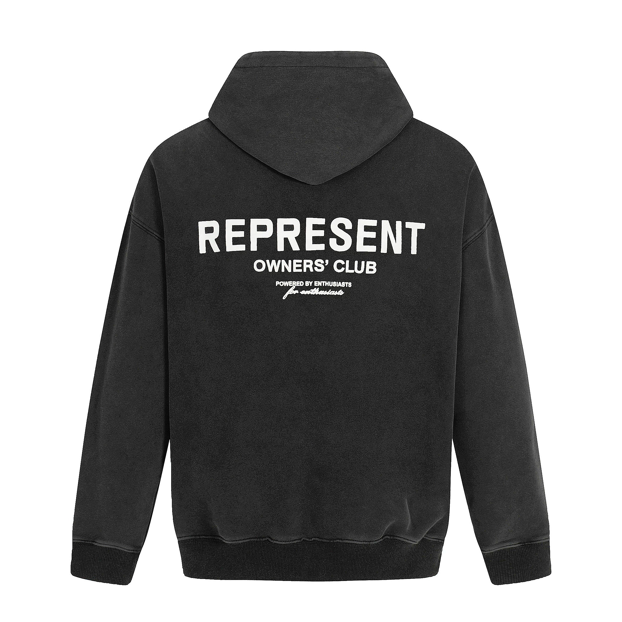 REPRESENT Slogan Letter American Washed Outdated Hoodie Trendy Brand Hip Hop Loose Casual Couple Style