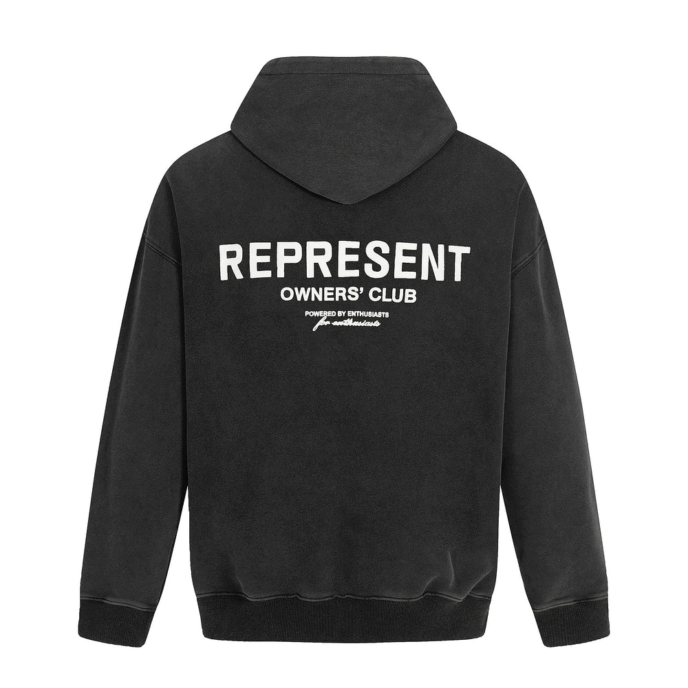 REPRESENT Slogan Letter American Washed Outdated Hoodie Trendy Brand Hip Hop Loose Casual Couple Style