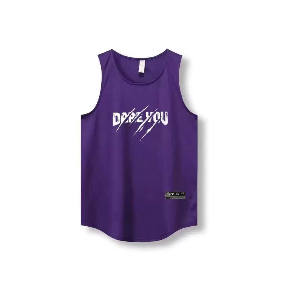 Letter print basketball quick drying mesh American training vest shooting summer loose round neck breathable and moisture absorbing sleeveless