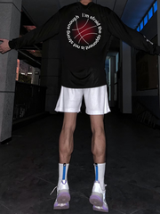 New Spring and Autumn [Sunset Basketball] Mesh Quick drying Sports Shoulder Long sleeved T-shirt for Men's Training American Shooting Suit