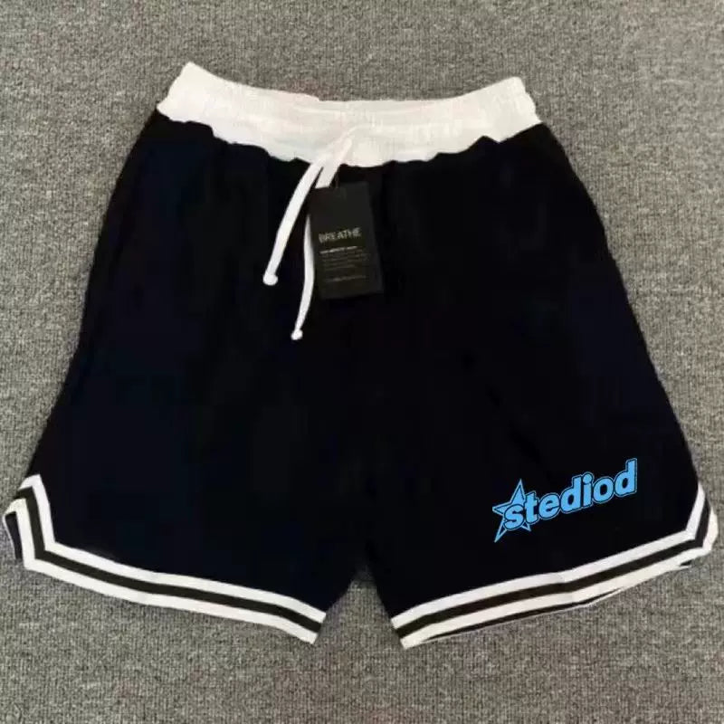 Basketball training quick drying American retro shorts, casual running shorts, fitness three quarter loose sports pants, four quarter pants