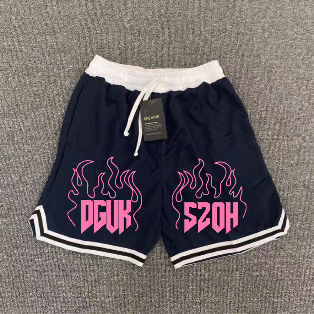 American quick drying mesh five point summer training letter striped basketball trendy brand loose sports fitness running shorts