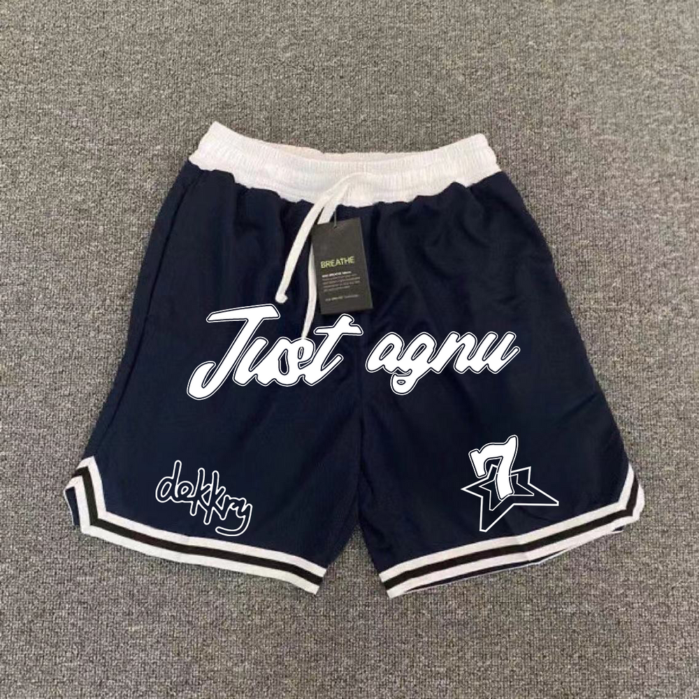 Printed American basketball shorts, quick drying mesh five quarter pants, training stripes, trendy sports, loose fit, fitness, running, summer