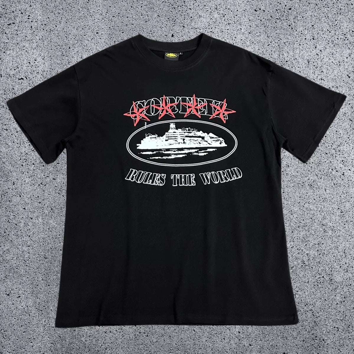 Corteiz Cruise Ship Rules The World T-Shirt – Black