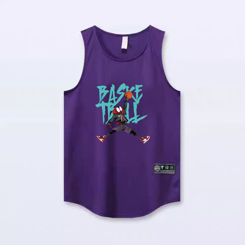 Spider Man dunk niche basketball vest training sleeveless basketball shooting suit sports loose fitness narrow shoulder jersey