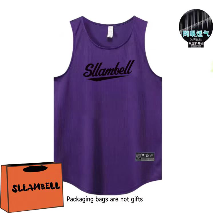 Letter print basketball quick drying mesh American training vest shooting summer loose round neck breathable and moisture absorbing sleeveless