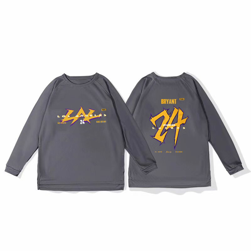 24 Kobe basketball training uniform, quick drying sports top, autumn and winter running fitness shooting suit, long sleeved loose winter