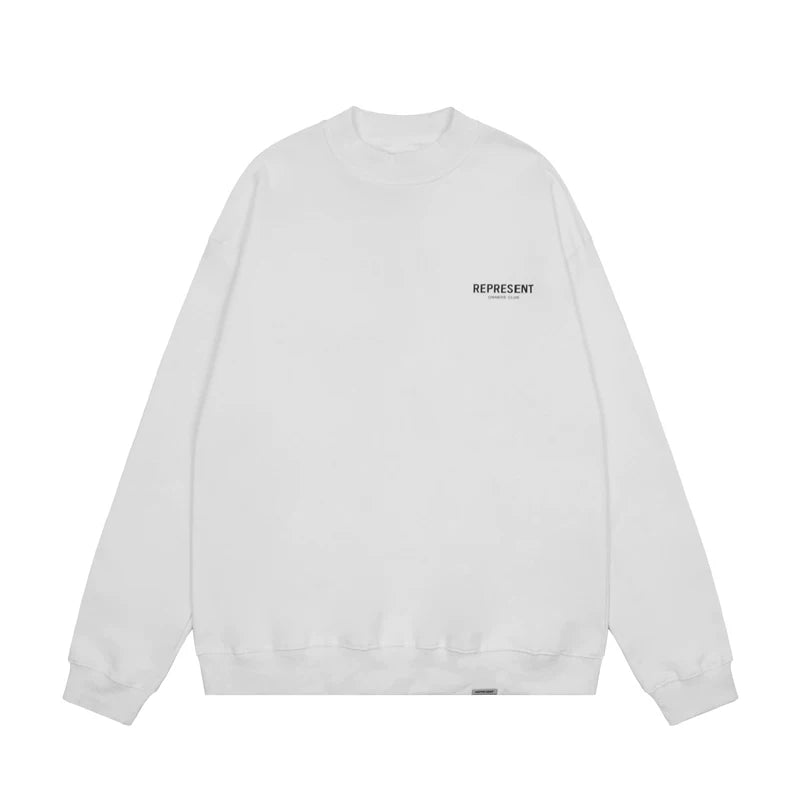 Representative small label basic letter round neck hoodie loose casual American fashion brand men's and women's pullover jacket trendy