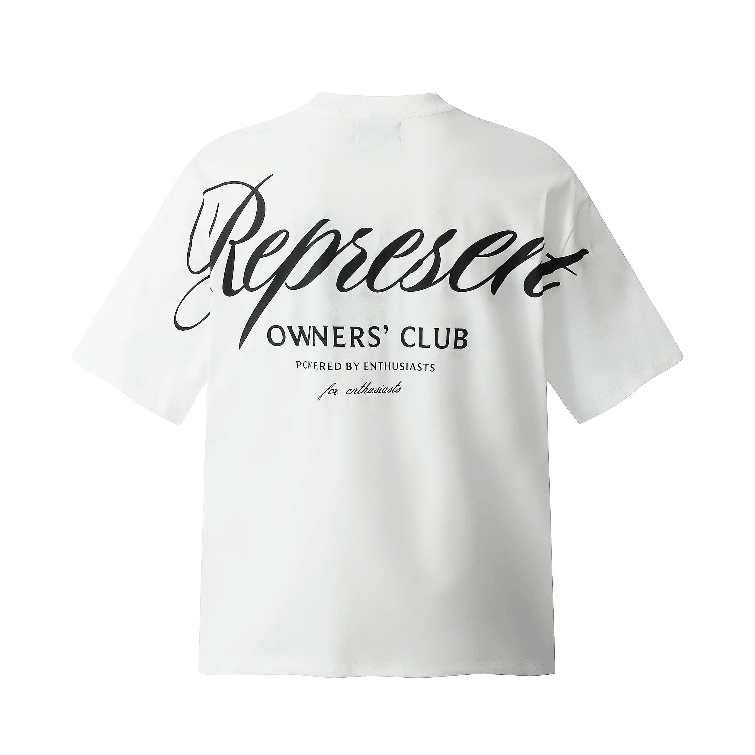 Representative back cursive letter short sleeved American niche fashion brand high street summer pure cotton loose fitting men's and women's T-shirt