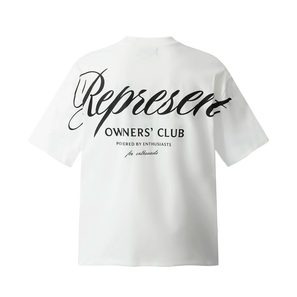 Representative back cursive letter short sleeved American niche fashion brand high street summer pure cotton loose fitting men's and women's T-shirt