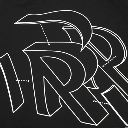 Representative three-dimensional letter R short sleeved American fashion brand high street casual summer pure cotton loose fitting men's and women's T-shirt