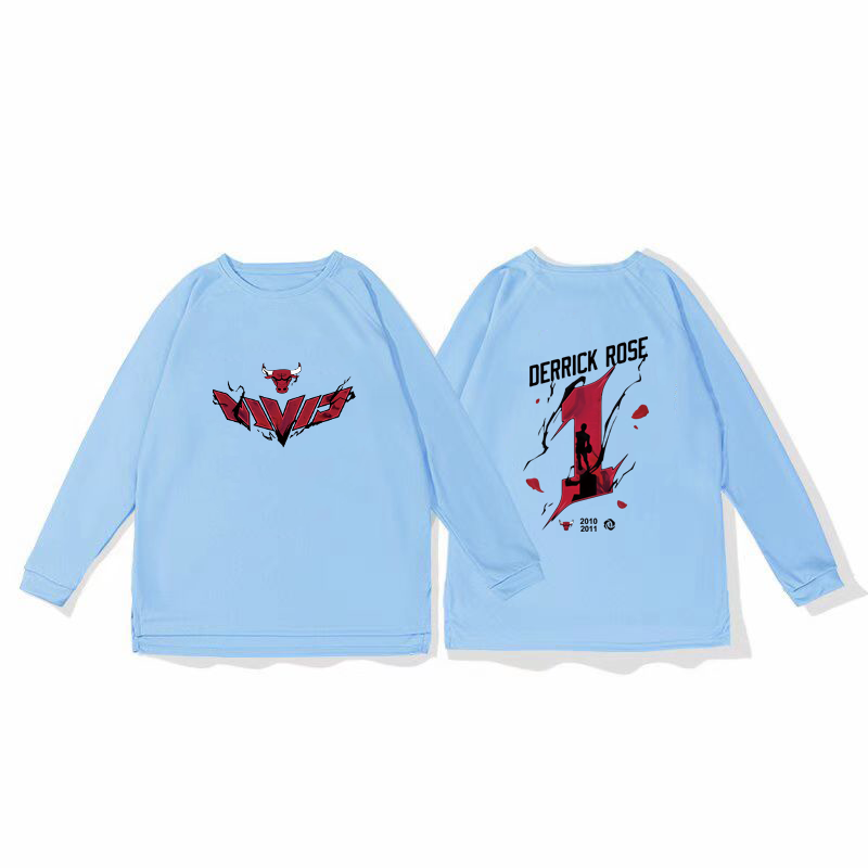 Bulls Rose basketball training uniform, quick drying sports top, autumn and winter running fitness hoodie, shooting suit, long sleeved loose fit