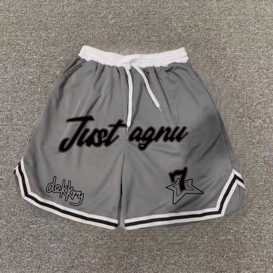 Printed American basketball shorts, quick drying mesh five quarter pants, training stripes, trendy sports, loose fit, fitness, running, summer