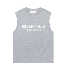 FOG Double Line ESSENTIALS Three Dimensional Letter Logo Summer Trendy High Street Loose Casual Sleeveless T-shirt Tank Top (29)