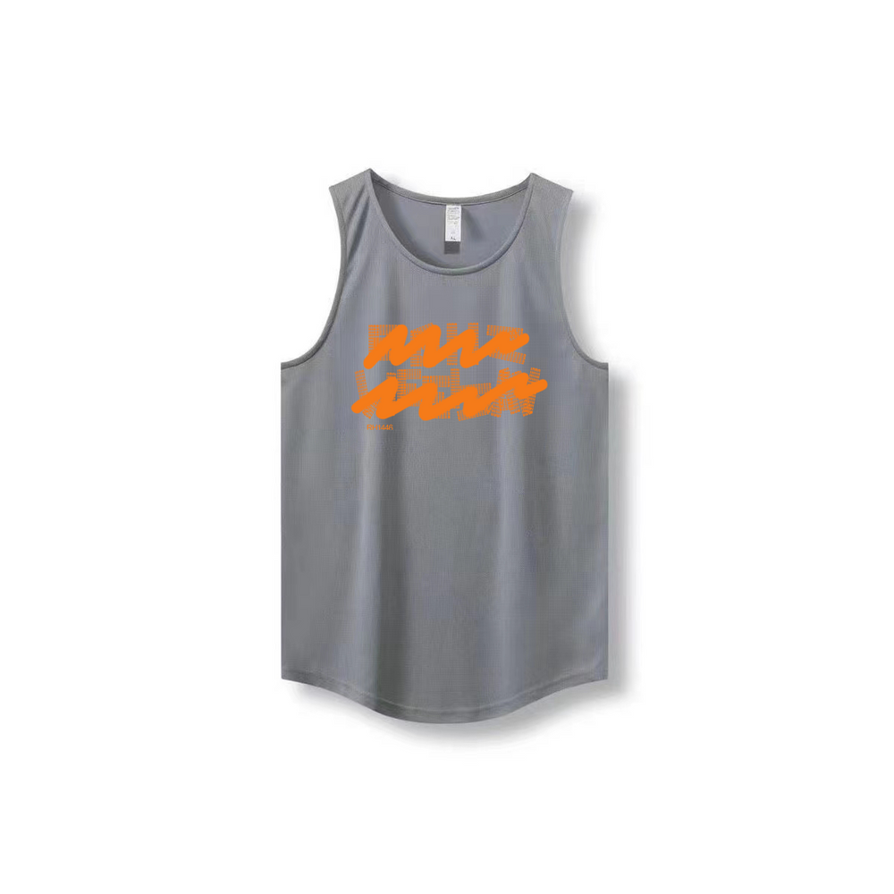 New Ins trendy brand summer ice silk cool sensation quick drying mesh breathable versatile men's and women's sleeveless camisole trendy