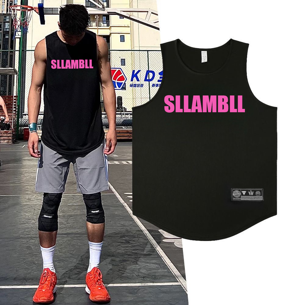 Basketball Quick drying Mesh American Training Fitness Tank Top Shooting Summer Loose Round Neck Breathable and Moisture Absorbing Running Sleeveless