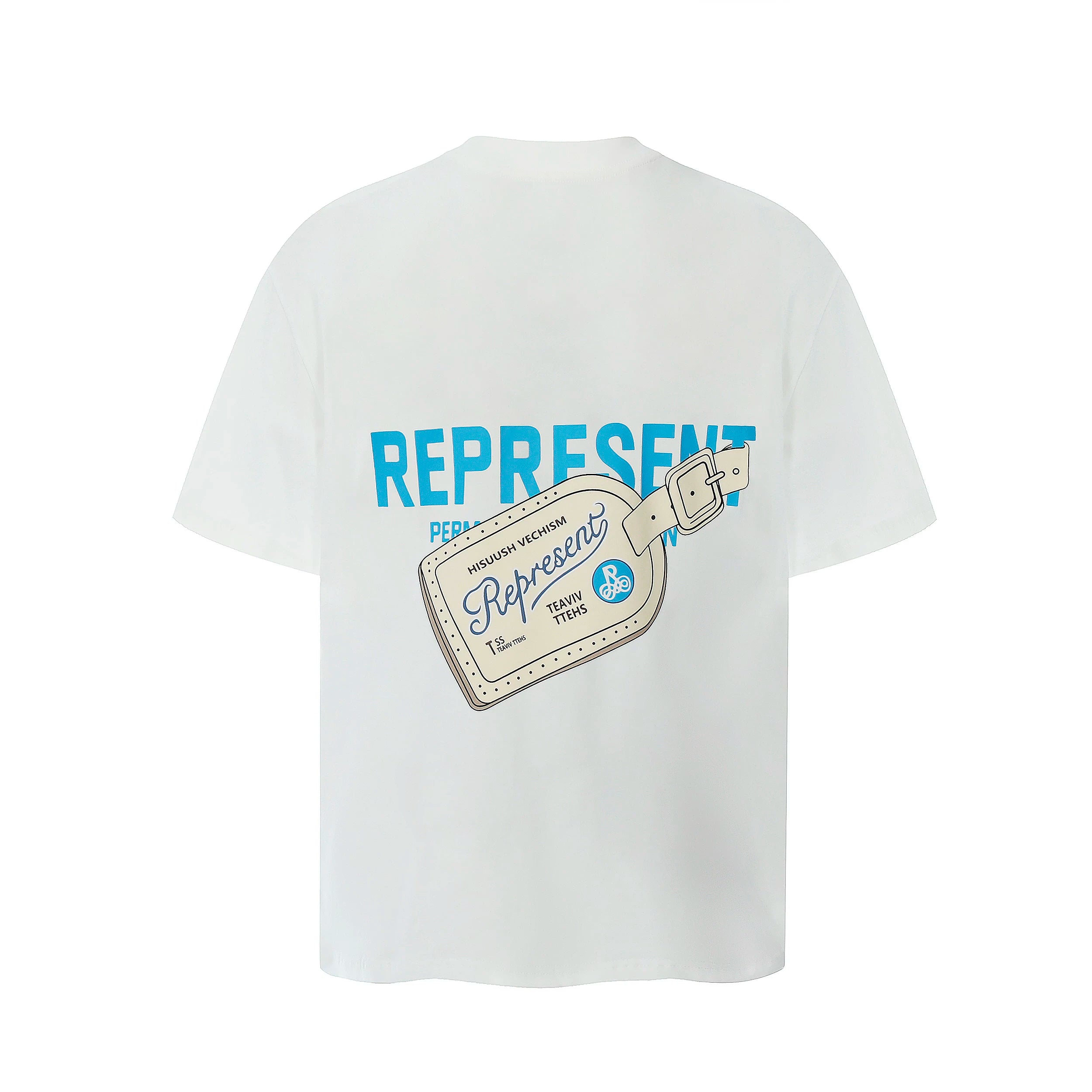 Representative note letter buckle short sleeved American niche trendy brand high street summer pure cotton loose fitting men's and women's T-shirt