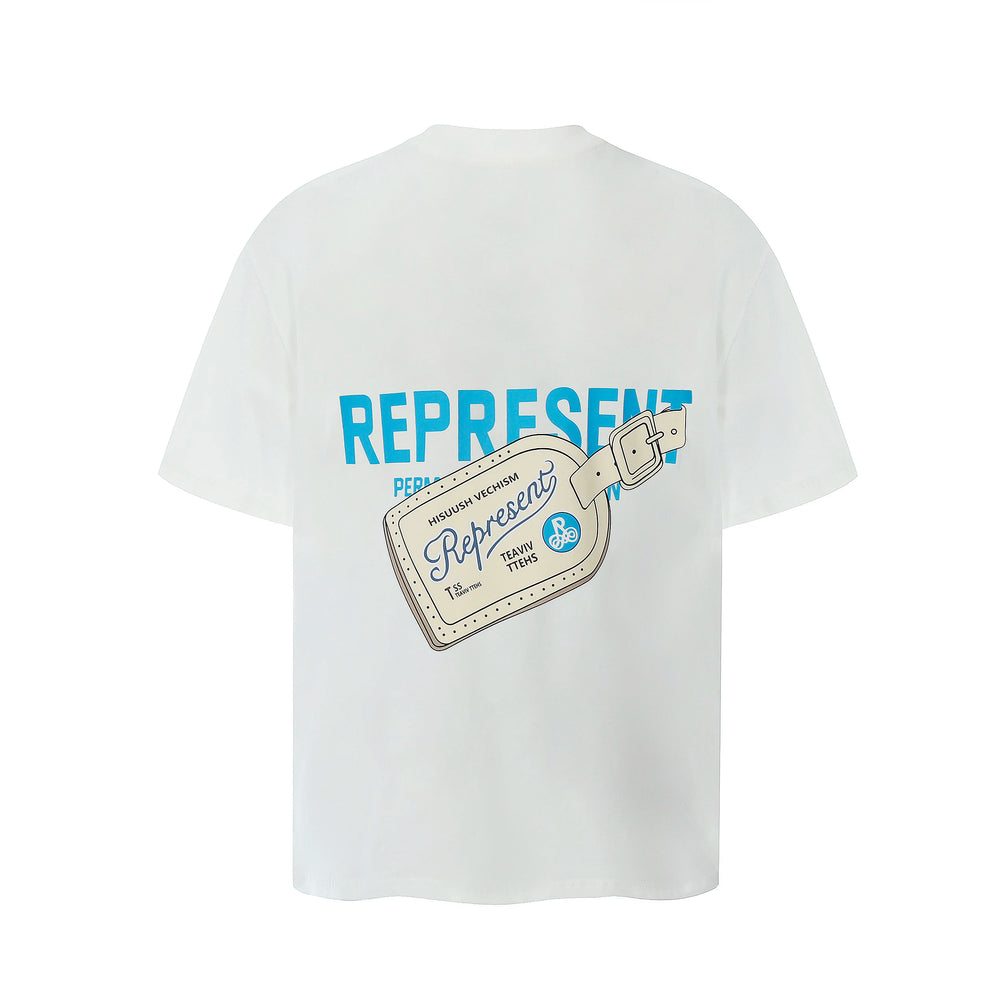Representative note letter buckle short sleeved American niche trendy brand high street summer pure cotton loose fitting men's and women's T-shirt