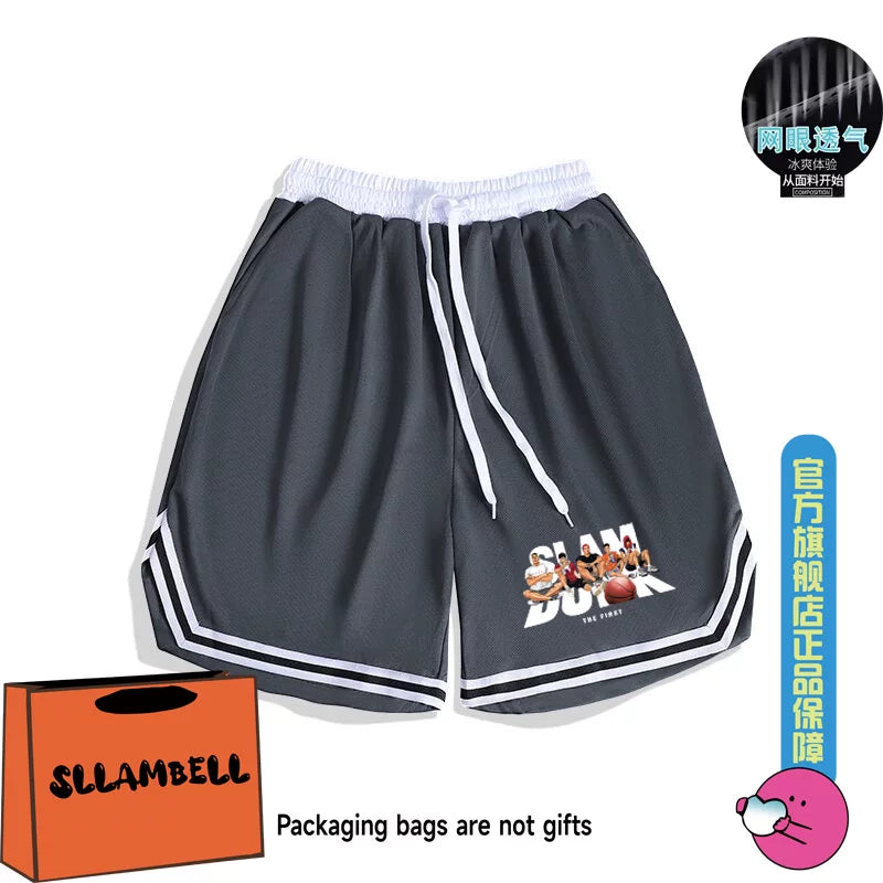 2025 Summer New American Sports Running Fitness Speed Drying Pants Mesh Breathable Basketball Pentagram Thin Men's Pants